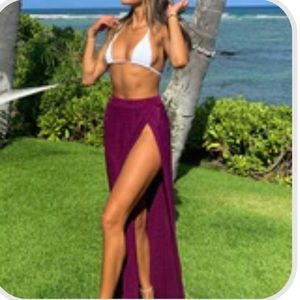 Me before you white fox maxi skirt cover up